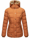 Marikoo Nekoo warm gefütterte Damen Winter Jacke mit Kunstfell B658 Cinnamon Größe L - Gr. 40