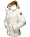 Marikoo Nekoo warm gefütterte Damen Winter Jacke mit Kunstfell B658 Weiss Größe S - Gr. 36