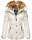 Marikoo Nekoo warm gefütterte Damen Winter Jacke mit Kunstfell B658 Weiss Größe S - Gr. 36