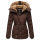 Marikoo Nekoo warm gefütterte Damen Winter Jacke mit Kunstfell B658 Dark Choco Größe S - Gr. 36