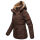 Marikoo Nekoo warm gefütterte Damen Winter Jacke mit Kunstfell B658 Dark Choco Größe S - Gr. 36