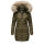 Navahoo Nimalaa warme Damen Winterjacke Steppjacke Teddyfell Kapuze B821 Olive Größe S - Gr. 36