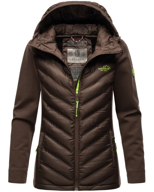 Navahoo Nimm mich mit Damen Fleece Hybrid Jacke Trekking Wanderjacke B852 Dark-Choco-Gr.XS