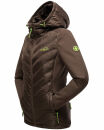 Navahoo Nimm mich mit Damen Fleece Hybrid Jacke Trekking Wanderjacke B852 Dark-Choco-Gr.XS