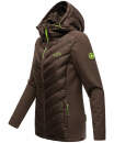 Navahoo Nimm mich mit Damen Fleece Hybrid Jacke Trekking Wanderjacke B852 Dark-Choco-Gr.L
