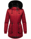 Navahoo Olessaa Damen Winter Jacke Winterjacke halblang Kapuze Kunstfell B869 Blood Red Größe S - Gr. 36