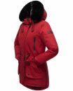 Navahoo Olessaa Damen Winter Jacke Winterjacke halblang Kapuze Kunstfell B869 Blood Red Größe S - Gr. 36