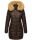 Navahoo Damen Winter Jacke Steppjacke warm gefüttert B374 Dark Choco Größe S - Gr. 36