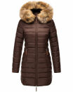 Marikoo Rose Damen Winter Jacke gesteppt lang B647 Dark Choco Größe S - Gr. 36