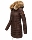 Marikoo Rose Damen Winter Jacke gesteppt lang B647 Dark Choco Größe S - Gr. 36