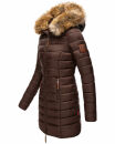 Marikoo Rose Damen Winter Jacke gesteppt lang B647 Dark Choco-Größe S - Gr. 36