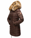 Marikoo Rose Damen Winter Jacke gesteppt lang B647 Dark Choco-Größe S - Gr. 36