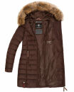 Marikoo Rose Damen Winter Jacke gesteppt lang B647 Dark Choco-Größe S - Gr. 36