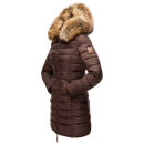 Marikoo Rose Damen Winter Jacke gesteppt lang B647 Dark Choco-Größe S - Gr. 36
