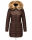 Marikoo Rose Damen Winter Jacke gesteppt lang B647 Dark Choco-Größe S - Gr. 36