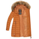Marikoo Rose Damen Winter Jacke gesteppt lang B647 Cinnamon-Größe XS - Gr. 34