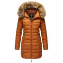 Marikoo Rose Damen Winter Jacke gesteppt lang B647 Cinnamon-Größe XS - Gr. 34