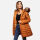 Marikoo Rose Damen Winter Jacke gesteppt lang B647 Cinnamon-Größe XS - Gr. 34