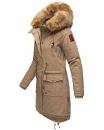 Navahoo Rosinchen Damen Winterjacke Parka gefüttert Kapuze B824 Taupe Größe XS - Gr. 34