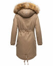 Navahoo Rosinchen Damen Winterjacke Parka gefüttert Kapuze B824 Taupe Größe S - Gr. 36