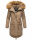 Navahoo Rosinchen Damen Winterjacke Parka gefüttert Kapuze B824 Taupe Größe L - Gr. 40