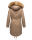 Navahoo Rosinchen Damen Winterjacke Parka gefüttert Kapuze B824 Taupe Größe L - Gr. 40