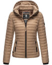 Marikoo Samtpfote leichte Damen Steppjacke B600 Taupe Grau Größe S - Gr. 36