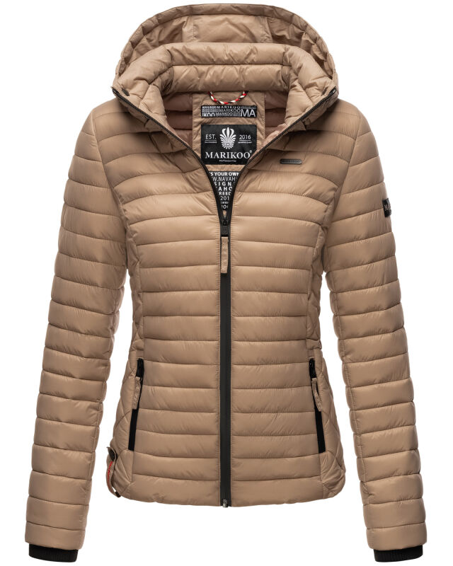 Marikoo Samtpfote leichte Damen Steppjacke B600 Taupe Grau Größe L - Gr. 40