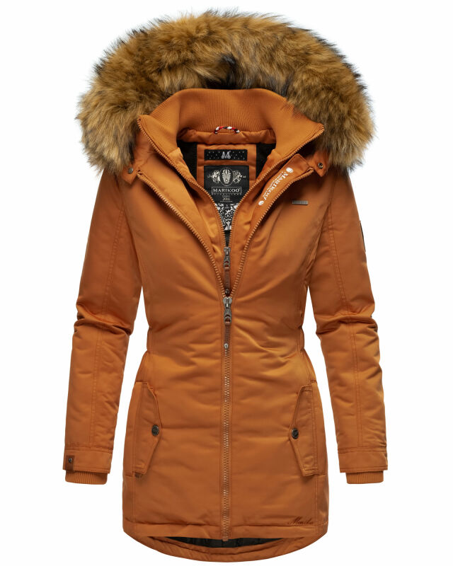 Marikoo Sanakoo Damen Winterjacke Parka mit Kapuze B825 Cinnamon Größe XS - Gr. 34
