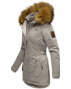 Marikoo Sanakoo Damen Winterjacke Parka mit Kapuze B825 Zink Grau Größe S - Gr. 36