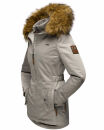 Marikoo Sanakoo Damen Winterjacke Parka mit Kapuze B825 Zink Grau Größe S - Gr. 36