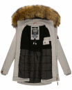 Marikoo Sanakoo Damen Winterjacke Parka mit Kapuze B825 Zink Grau Größe S - Gr. 36