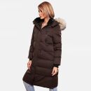 Marikoo Schneesternchen Damen Winterjacke Parka Mantel lang Kapuze B890 Dark Choco Größe L - Gr. 40