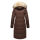 Marikoo Schneesternchen Damen Winterjacke Parka Mantel lang Kapuze B890 Dark Choco Größe L - Gr. 40