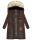 Marikoo Schneesternchen Damen Winterjacke Parka Mantel lang Kapuze B890 Dark Choco Größe XL - Gr. 42