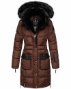 Navahoo Sinja Damen lange Winter Steppjacke Wintermantel B871 Schoko Größe  S - Gr. 36