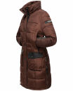 Navahoo Sinja Damen lange Winter Steppjacke Wintermantel B871 Schoko Größe  S - Gr. 36