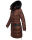 Navahoo Sinja Damen lange Winter Steppjacke Wintermantel B871 Schoko Größe  S - Gr. 36