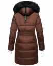 Navahoo Sinja Damen lange Winter Steppjacke Wintermantel B871 Schoko Größe  M - Gr. 38