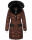 Navahoo Sinja Damen lange Winter Steppjacke Wintermantel B871 Schoko Größe  M - Gr. 38