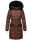 Navahoo Sinja Damen lange Winter Steppjacke Wintermantel B871 Schoko Größe  M - Gr. 38