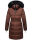 Navahoo Sinja Damen lange Winter Steppjacke Wintermantel B871 Schoko Größe  M - Gr. 38