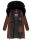 Navahoo Sinja Damen lange Winter Steppjacke Wintermantel B871 Schoko Größe  M - Gr. 38