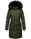 Navahoo Sinja Damen lange Winter Steppjacke Wintermantel B871 Olive Größe XXL - Gr. 44