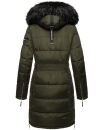 Navahoo Sinja Damen lange Winter Steppjacke Wintermantel B871 Olive Größe XXL - Gr. 44