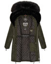 Navahoo Sinja Damen lange Winter Steppjacke Wintermantel B871 Olive Größe XXL - Gr. 44