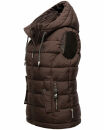 Marikoo Taisaa Damen Stepp Weste Übergangsjacke mit Stehkragen B866 Dark Choco Größe XS - Gr. 34