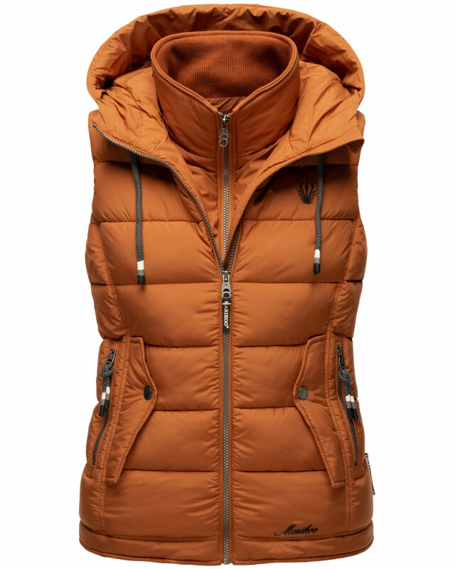 Marikoo Taisaa Damen Stepp Weste Übergangsjacke mit Stehkragen B866 Cinnamon Größe S - Gr. 36