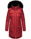 Navahoo Tiniis Damen Winterjacke mit Brusttaschen Kapuze Kunstfell B845 Blood Red Größe S - Gr. 36