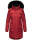 Navahoo Tiniis Damen Winterjacke mit Brusttaschen Kapuze Kunstfell B845 Blood Red Größe S - Gr. 36